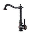 GobekUsa Antique Brass Bathroom Sink Faucet Mixer, Single Handle Hot Cold Water Tap
