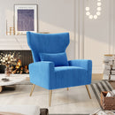 Convertible Accent Chair – Velvet Mid-Century Reading Armchair