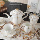 GobekUsa Elegant Bone China Tea Set Luxury Porcelain Coffee Pot Creamer Sugar Bowlcaffold