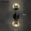 GobekUsa Glass Beans Wall Lamp Sconces LED Light Fixture for Home Deco Bedroom Hallway