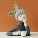 GobekUsa Bubble Girl Resin Figurines: Modern Sweet Young Girl Decor for Home, Weddings, Birthdays