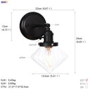 GobekUsa Glass Ball Wall Light Switch Hallway Bathroom Mirror Stair Black Wall Sconce