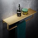 GobekUsa Brass Bath Hardware Set: Shelf, Towel Rack, Paper & Toilet Brush Holder in Brushed Gold