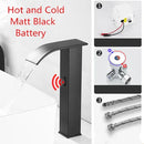 GobekUsa Black Sensor Waterfall Basin Faucet - Automatic Touchless Hot Cold Water Mixer