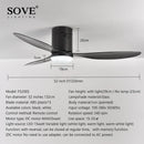 GobekUsa Low Floor Modern LED Ceiling Fan with Remote Control, Quiet Operation