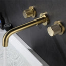 GobekUsa Brushed Gold Basin Faucet: Single Handle Wall Mount Brass Mixer Tap, Cold/Hot Water