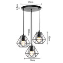 GobekUsa Iron 3-Light Chandelier Pendant for Living Room Kitchen Restaurant