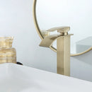 GobekUsa Brushed Gold Basin Faucet: Solid Brass Single Handle Mixer Tap, Deck Mounted.