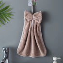 GobekUsa Bowknot Coral Velvet Microfiber Hand Towels: Soft, Quick Dry, Absorbent Cleaning Cloth