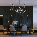 GobekUsa Branch Suspension Pendant Light - Gold Black G9 LED Iron Glass Fixture