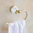 GobekUsa Golden Bath Hardware Set: TP Holder, Towel Rack, Tissue Holder, Cup Holder, Robe Hook