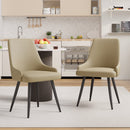 Upholstered Dining Chairs Set of 2 — PU Leather with Thick Cushion, Contemporary Reclining Design