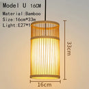 Handwoven Rattan Bamboo Pendant Light in Black