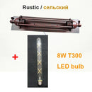 GobekUsa Industrial Wall Lamp Black Silver Copper 8W LED Sconce Light for Bedroom Café
