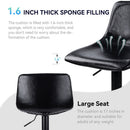 Swivel Bar Stools Set of 2 — Adjustable PU Leather Counter Height Stools, Brown