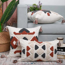 GobekUsa Boho Style Embroidered Pillow Cover with Tassels for Living Room & Bedroom