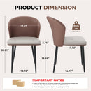 Upholstered PU Leather Dining Chairs with Curved Backrest (Set of 4)