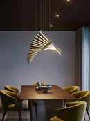 GobekUsa Linear Fishbone Chandelier: Nordic Minimalist Dining Room Office Living Room Lighting