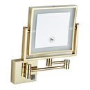 GobekUsa Gold LED Wall Mounted Makeup Mirror 3X/1X Folding Square Cosmetic Mirror