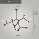 GobekUsa Branch Suspension Pendant Light - Gold Black G9 LED Iron Glass Fixture