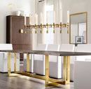 GobekUsa Glass LED Linear Chandelier for Dining & Living Room, Kitchen Island Lighting