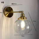 GobekUsa Clear Glass LED Wall Sconce | Modern Copper Bathroom Mirror Stair Light