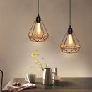 GobekUsa Diamond Cage Iron Pendant Light for Living Dining Bedroom