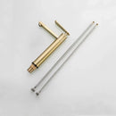 GobekUsa Gold Brass Bathroom Basin Faucet Single Handle Deck Mounted Brushed Gold Tap