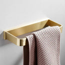GobekUsa Brushed Gold Bathroom Hardware Set: Towel Rack, Corner Shelf, Paper Holder, Hook, Toilet Brush Holder