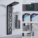 GobekUsa Brushed LED Light Shower Faucet SPA Massage Shower Column Waterfall Panel