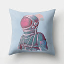 GobekUsa Cartoon Planet Astronaut Moon Rocket Pillow Case 45x45cm Square Cushion Cover