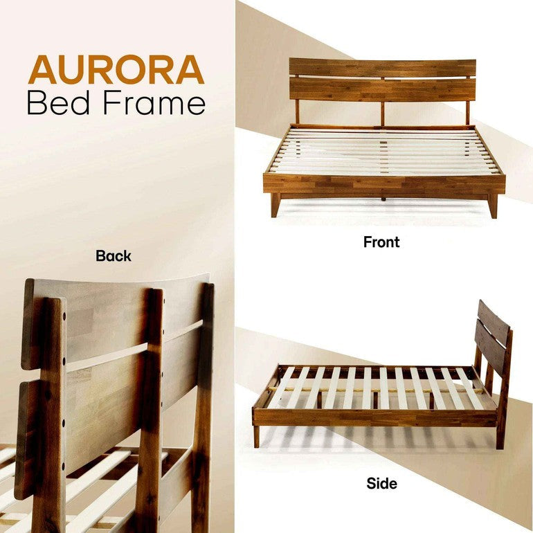 Acacia Solid Wood Bed Frame - Aurora Style for a Stylish Bedroom