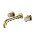 GobekUsa Brushed Gold Basin Faucet: Single Handle Wall Mount Brass Mixer Tap, Cold/Hot Water