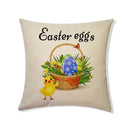 GobekUsa Easter Rabbit Eggs Linen Pillowcase 45*45CM