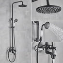 GobekUsa 8" Rainfall Shower System with Bathtub Faucet and Hand Shower