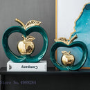GobekUsa Apple Hollow Golden Ceramic Art Crafts Candy Jar Storage Home Decor