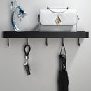 GobekUsa Black Aluminum Bathroom Shower Shelf with Hook Bar and Shampoo Holder