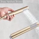 GobekUsa Brushed Gold Shower Faucet Set: Wall Mount Rotate Tub Spout, Rainfall Head Mixer Tap