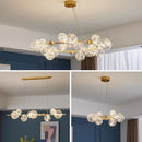 GobekUsa Glass Bubble LED Chandelier: Nordic Art Star Bright Indoor Lighting for Romantic Atmosphere