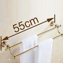 GobekUsa Crystal Gold Double Towel Bar for Bathroom, 60cm Length