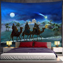 GobekUsa Camel Starlight Oil Painting Tapestry Wall Hanging - Christmas Boho Psychedelic Home Decor