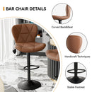 Swivel Bar Stool with Diamond-Stitched PU Leather & Adjustable Height