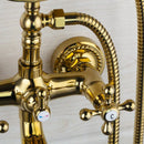GobekUsa Golden Double Handles Shower Faucet Mixer for Bathroom Sink and Bathtub