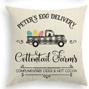 GobekUsa Easter Rabbit Eggs Linen Pillowcase 45*45CM