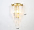 GobekUsa Black Gold Crystal Wall Lights for Bedroom Living Room Home LED Sconce