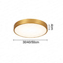 GobekUsa Copper Thin LED Round Ceiling Light for Bedroom, Living Room, and Dining Room