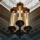 GobekUsa Industrial 8-Head Hanging Pendant Lamp for Cafe Dining Room and Bar