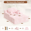 Convertible Velvet Sofa Bed – Reclining Chaise Lounge Sleeper Chair with Iron Frame