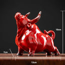 GobekUsa Bull Figurines: Porcelain Animal Statue for Home Office Decor