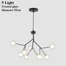 GobekUsa LED Glass Ball Branch Chandelier | Modern Firefly Art Decor Lighting